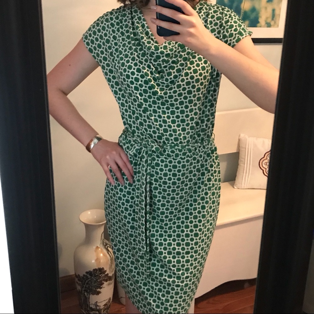 Banana Republic Green and white lattice dress